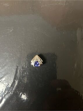 Diamond and blue sapphire white charm